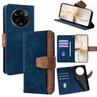 For Realme 14 Pro 5G Global Color Stitching Skin Feel Leather RFID Blocking Phone Case(Blue) - 1