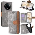 For Realme 14 Pro 5G Global Color Stitching Skin Feel Leather RFID Blocking Phone Case(Grey) - 1