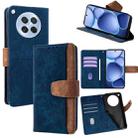 For OPPO Find X8s 5G Color Stitching Skin Feel Leather RFID Blocking Phone Case(Blue) - 1