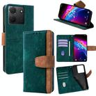 For TCL 503 4G Color Stitching Skin Feel Leather RFID Blocking Phone Case(Green) - 1