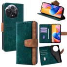 For TCL 60R 5G Color Stitching Skin Feel Leather RFID Blocking Phone Case(Green) - 1