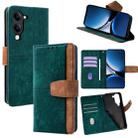 For vivo Y29s 5G / Y04 4G Global Color Stitching Skin Feel Leather RFID Blocking Phone Case(Green) - 1