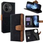 For vivo Y39 5G Global Color Stitching Skin Feel Leather RFID Blocking Phone Case(Black) - 1