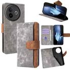 For vivo Y39 5G Global Color Stitching Skin Feel Leather RFID Blocking Phone Case(Grey) - 1
