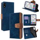 For ZTE Kantan Sumaho 4 A402ZT Color Stitching Skin Feel Leather RFID Blocking Phone Case(Blue) - 1
