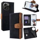 For Tecno Pova 6 Neo 5G / Spark 30 5G Color Stitching Skin Feel Leather RFID Blocking Phone Case(Black) - 1