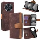 For Tecno Spark 30 4G Color Stitching Skin Feel Leather RFID Blocking Phone Case(Brown) - 1