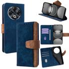 For Tecno Spark 30 4G Color Stitching Skin Feel Leather RFID Blocking Phone Case(Blue) - 1