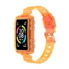 For Huawei Band 10 / 9 / 8 Integrated Transparent Silicone Watch Band(Orange) - 1