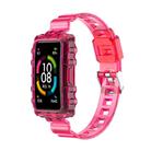 For Huawei Band 10 / 9 / 8 Integrated Transparent Silicone Watch Band(Rose Red) - 1