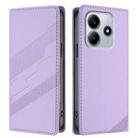 For Redmi Note 14 4G 163.25mm Embossed Multi-functional Wallet Retro Leather Phone Case(Light Purple) - 2