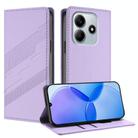 For Redmi Note 14 5G Embossed Multi-functional Wallet Retro Leather Phone Case(Light Purple) - 1