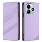 For Redmi Note 14 5G Embossed Multi-functional Wallet Retro Leather Phone Case(Light Purple) - 2
