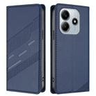 For Redmi Note 14 5G Embossed Multi-functional Wallet Retro Leather Phone Case(Dark Blue) - 2