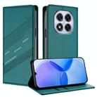 For Redmi Note 14 Pro 5G Embossed Multi-functional Wallet Retro Leather Phone Case(Dark Green) - 1