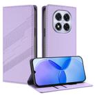 For Redmi Note 14 Pro 5G Embossed Multi-functional Wallet Retro Leather Phone Case(Light Purple) - 1
