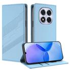 For Redmi Note 14 Pro 5G Embossed Multi-functional Wallet Retro Leather Phone Case(Light Blue) - 1