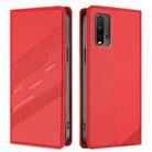 For Redmi 9T Embossed Multi-functional Wallet Retro Leather Phone Case(Red) - 2