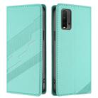 For Redmi 9T Embossed Multi-functional Wallet Retro Leather Phone Case(Mint Green) - 2
