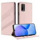 For Redmi 9T Embossed Multi-functional Wallet Retro Leather Phone Case(Pink) - 1