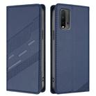 For Redmi 9T Embossed Multi-functional Wallet Retro Leather Phone Case(Dark Blue) - 2