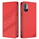 For Redmi 10 4G Embossed Multi-functional Wallet Retro Leather Phone Case(Red) - 2