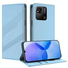 For Redmi 10A / 9C Embossed Multi-functional Wallet Retro Leather Phone Case(Light Blue) - 1