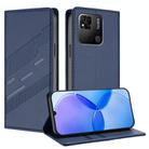 For Redmi 10A / 9C Embossed Multi-functional Wallet Retro Leather Phone Case(Dark Blue) - 1