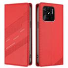 For Redmi 10C Embossed Multi-functional Wallet Retro Leather Phone Case(Red) - 2