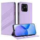 For Redmi 10C Embossed Multi-functional Wallet Retro Leather Phone Case(Light Purple) - 1
