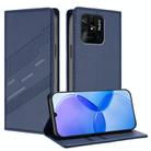 For Redmi 10C Embossed Multi-functional Wallet Retro Leather Phone Case(Dark Blue) - 1