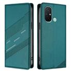For Redmi 12C Embossed Multi-functional Wallet Retro Leather Phone Case(Dark Green) - 2