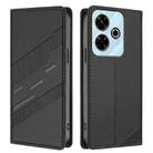 For Redmi 13 4G Embossed Multi-functional Wallet Retro Leather Phone Case(Black) - 2