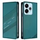 For Redmi 13 4G Embossed Multi-functional Wallet Retro Leather Phone Case(Dark Green) - 2