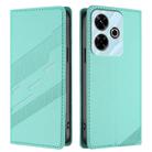 For Redmi 13 4G Embossed Multi-functional Wallet Retro Leather Phone Case(Mint Green) - 2
