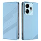 For Redmi 13 4G Embossed Multi-functional Wallet Retro Leather Phone Case(Light Blue) - 2