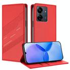 For Redmi 13C Embossed Multi-functional Wallet Retro Leather Phone Case(Red) - 1