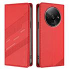 For Redmi A3 Embossed Multi-functional Wallet Retro Leather Phone Case(Red) - 2