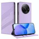For Redmi A3 Embossed Multi-functional Wallet Retro Leather Phone Case(Light Purple) - 1