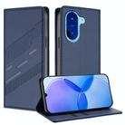 For Redmi A5 4G 171.7mm / Poco C71 Embossed Multi-functional Wallet Retro Leather Phone Case(Dark Blue) - 1