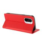 For Redmi K40 Embossed Multi-functional Wallet Retro Leather Phone Case(Red) - 3