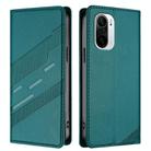 For Redmi K40 Embossed Multi-functional Wallet Retro Leather Phone Case(Dark Green) - 2