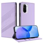 For Redmi K40 Embossed Multi-functional Wallet Retro Leather Phone Case(Light Purple) - 1