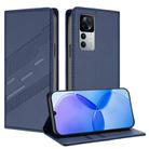 For Redmi K50 Ultra Embossed Multi-functional Wallet Retro Leather Phone Case(Dark Blue) - 1