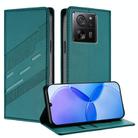 For Redmi K60 Ultra Embossed Multi-functional Wallet Retro Leather Phone Case(Dark Green) - 1
