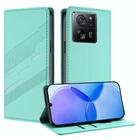For Redmi K60 Ultra Embossed Multi-functional Wallet Retro Leather Phone Case(Mint Green) - 1