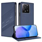 For Redmi K60 Ultra Embossed Multi-functional Wallet Retro Leather Phone Case(Dark Blue) - 1