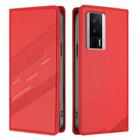 For Redmi K60 / K60 Pro Embossed Multi-functional Wallet Retro Leather Phone Case(Red) - 2