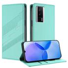 For Redmi K60 / K60 Pro Embossed Multi-functional Wallet Retro Leather Phone Case(Mint Green) - 1