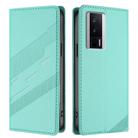 For Redmi K60 / K60 Pro Embossed Multi-functional Wallet Retro Leather Phone Case(Mint Green) - 2